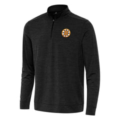 Boston Bruins Antigua Bright Quarter-Zip Pullover - Heather Black Pullover