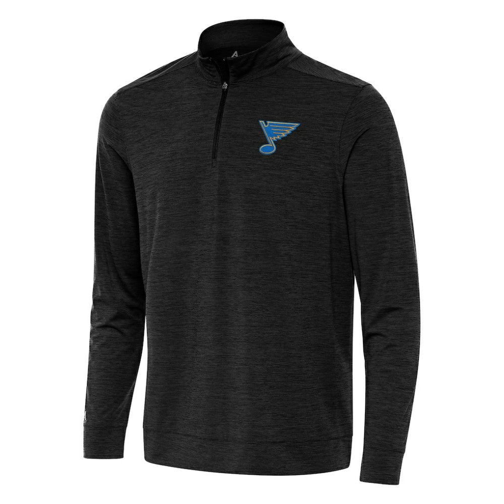 St. Louis Blues Antigua Bright Quarter-Zip Pullover - Heather Black Pullover