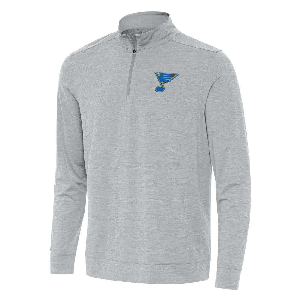 St. Louis Blues Antigua Bright Quarter-Zip Pullover - Heather Gray Pullover