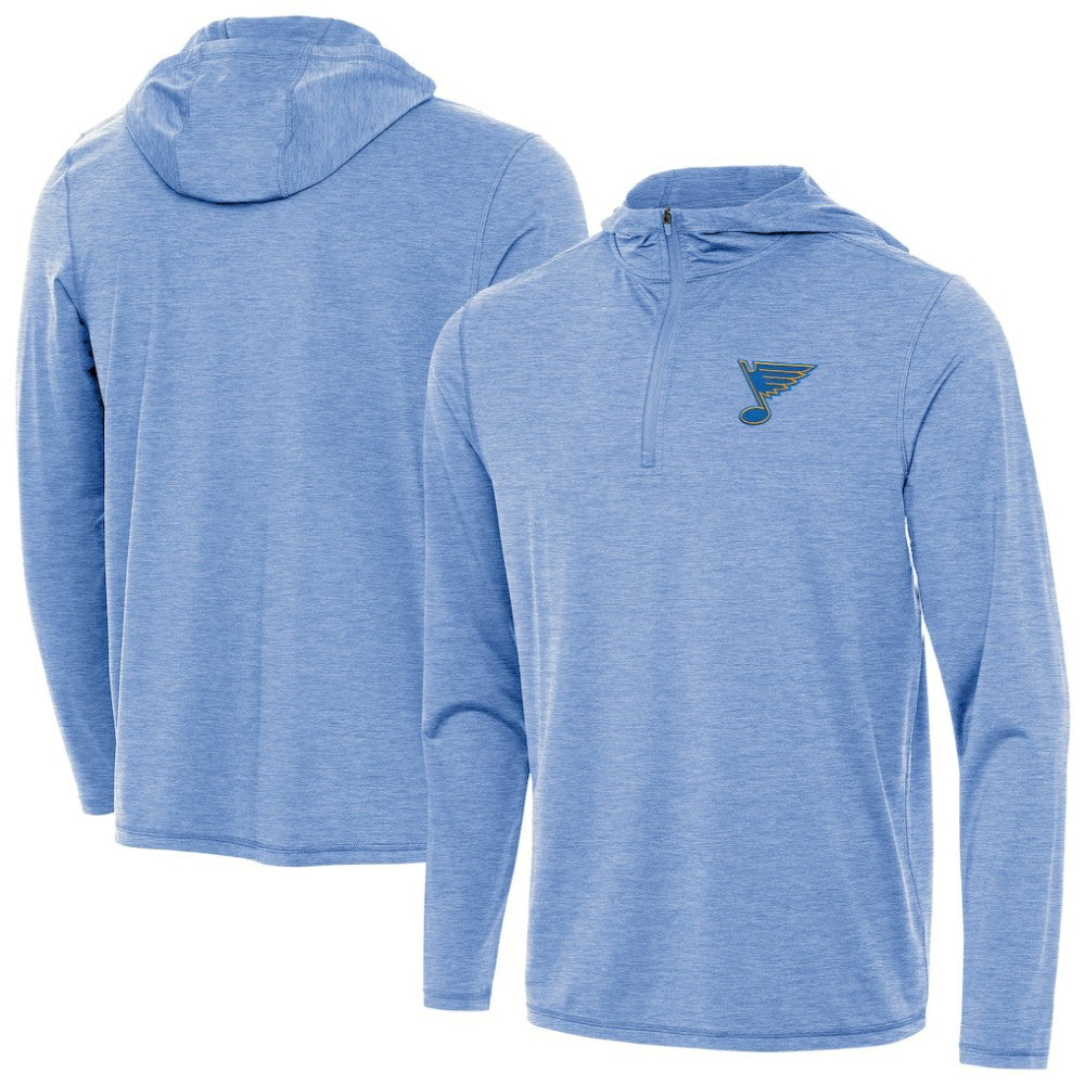 St. Louis Blues Antigua Tidy Quarter-Zip Hoodie - Heather Blue Hoodies
