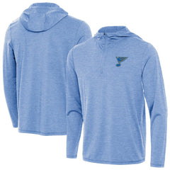 St. Louis Blues Antigua Tidy Quarter-Zip Hoodie - Heather Blue Hoodies