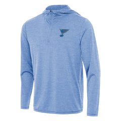 St. Louis Blues Antigua Tidy Quarter-Zip Hoodie - Heather Blue Hoodies
