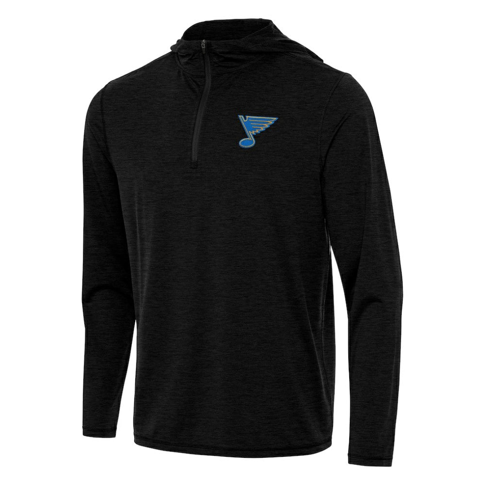 St. Louis Blues Antigua Tidy Quarter-Zip Hoodie - Heather Black Hoodies