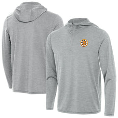 Boston Bruins Antigua Tidy Quarter-Zip Hoodie - Heather Gray Hoodies