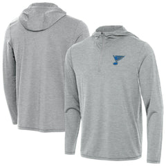 St. Louis Blues Antigua Tidy Quarter-Zip Hoodie - Heather Gray Hoodies