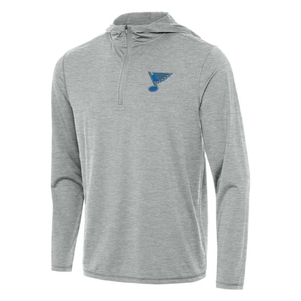 St. Louis Blues Antigua Tidy Quarter-Zip Hoodie - Heather Gray Hoodies