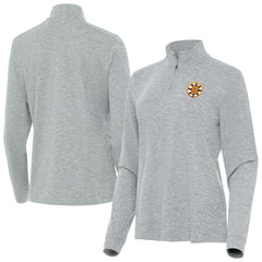 Boston Bruins Antigua Mentor Long Sleeve Quarter-Zip Mock Polo - Heather Gray
