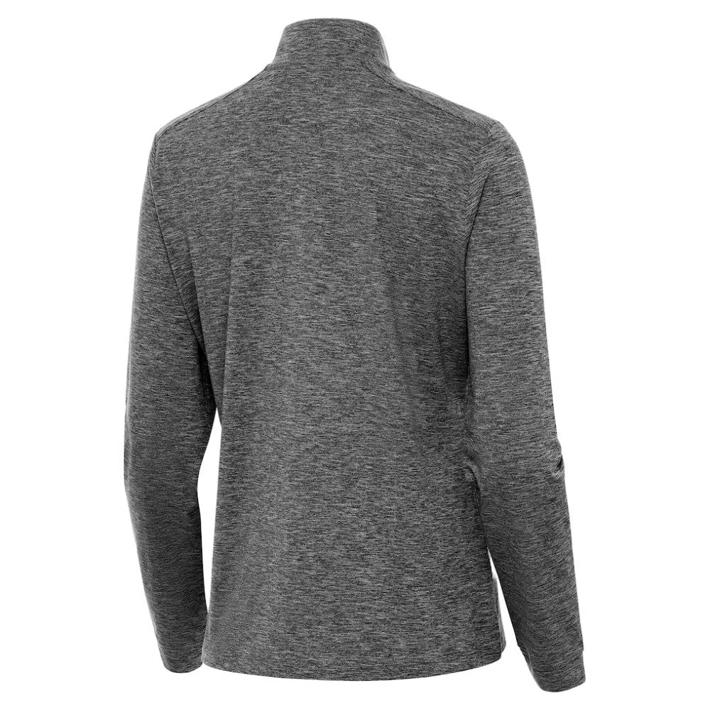 Boston Bruins Antigua Mentor Long Sleeve Quarter-Zip Mock Polo - Heather Black