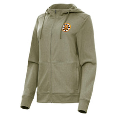 Boston Bruins Antigua Women's Seeker Full-Zip Hoodie - Olive Hoodies