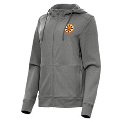 Boston Bruins Antigua Women's Seeker Full-Zip Hoodie - Heather Black Hoodies