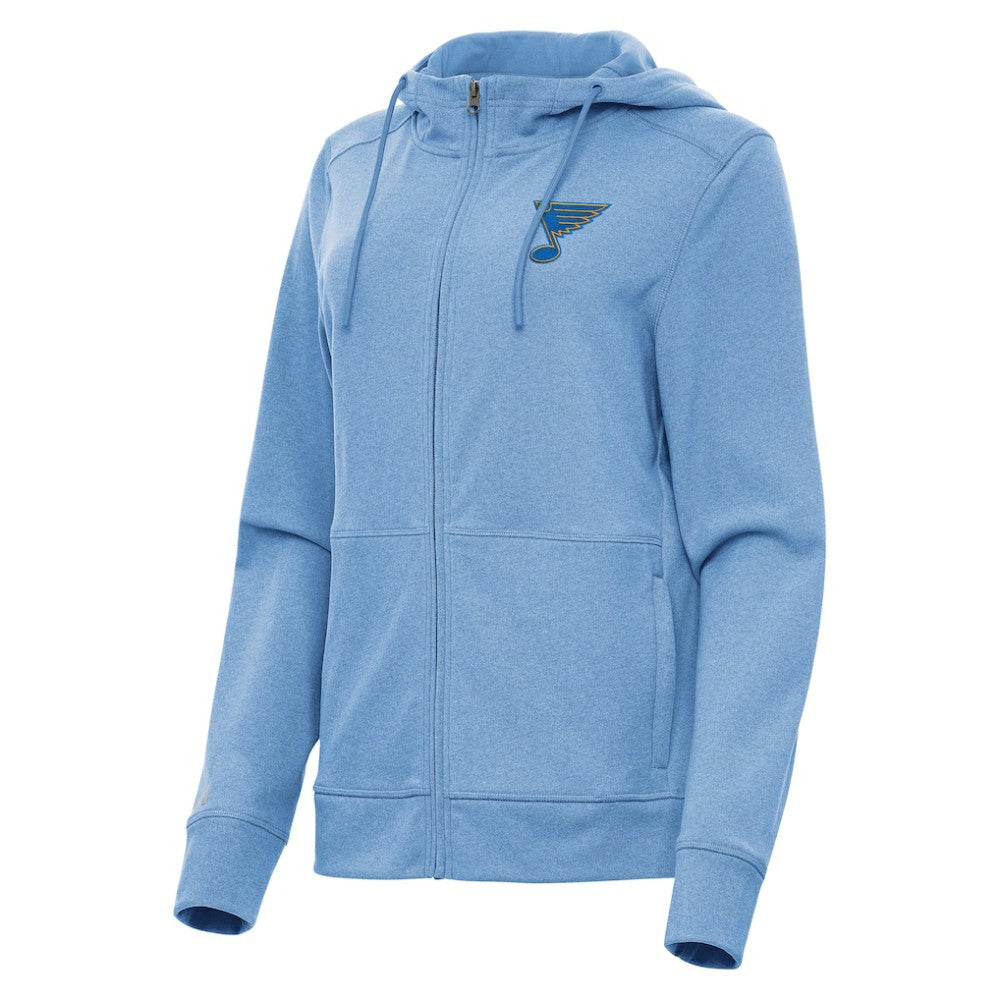 St. Louis Blues Antigua Women's Seeker Full-Zip Hoodie - Heather Blue Hoodies