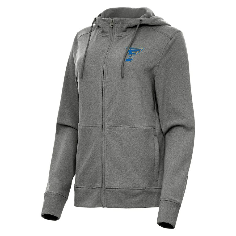 St. Louis Blues Antigua Women's Seeker Full-Zip Hoodie - Heather Black Hoodies