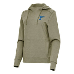 St. Louis Blues Antigua Women's Justice Pullover Hoodie - Olive Hoodies