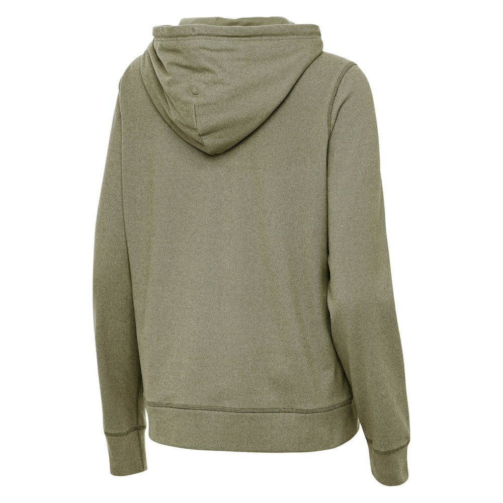 Boston Bruins Antigua Women's Justice Pullover Hoodie - Olive Hoodies
