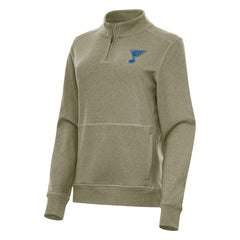 St. Louis Blues Antigua Women's Crush Quarter-Zip Pullover - Olive Pullover