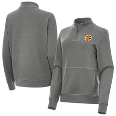 Boston Bruins Antigua Women's Crush Quarter-Zip Pullover - Heather Black Pullover