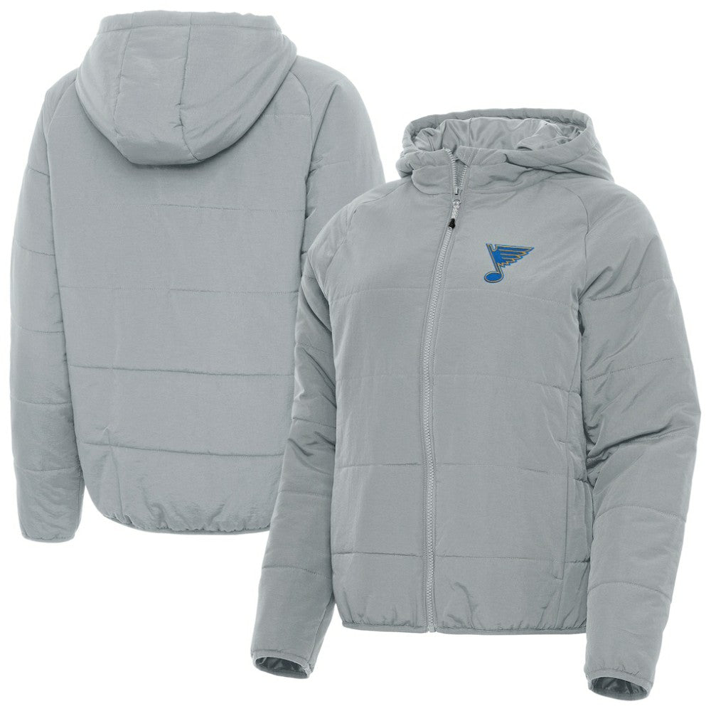 St. Louis Blues Antigua Women's Raglan Universe Full-Zip Hooded Jacket - Gray Jackets