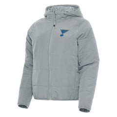 St. Louis Blues Antigua Women's Raglan Universe Full-Zip Hooded Jacket - Gray Jackets