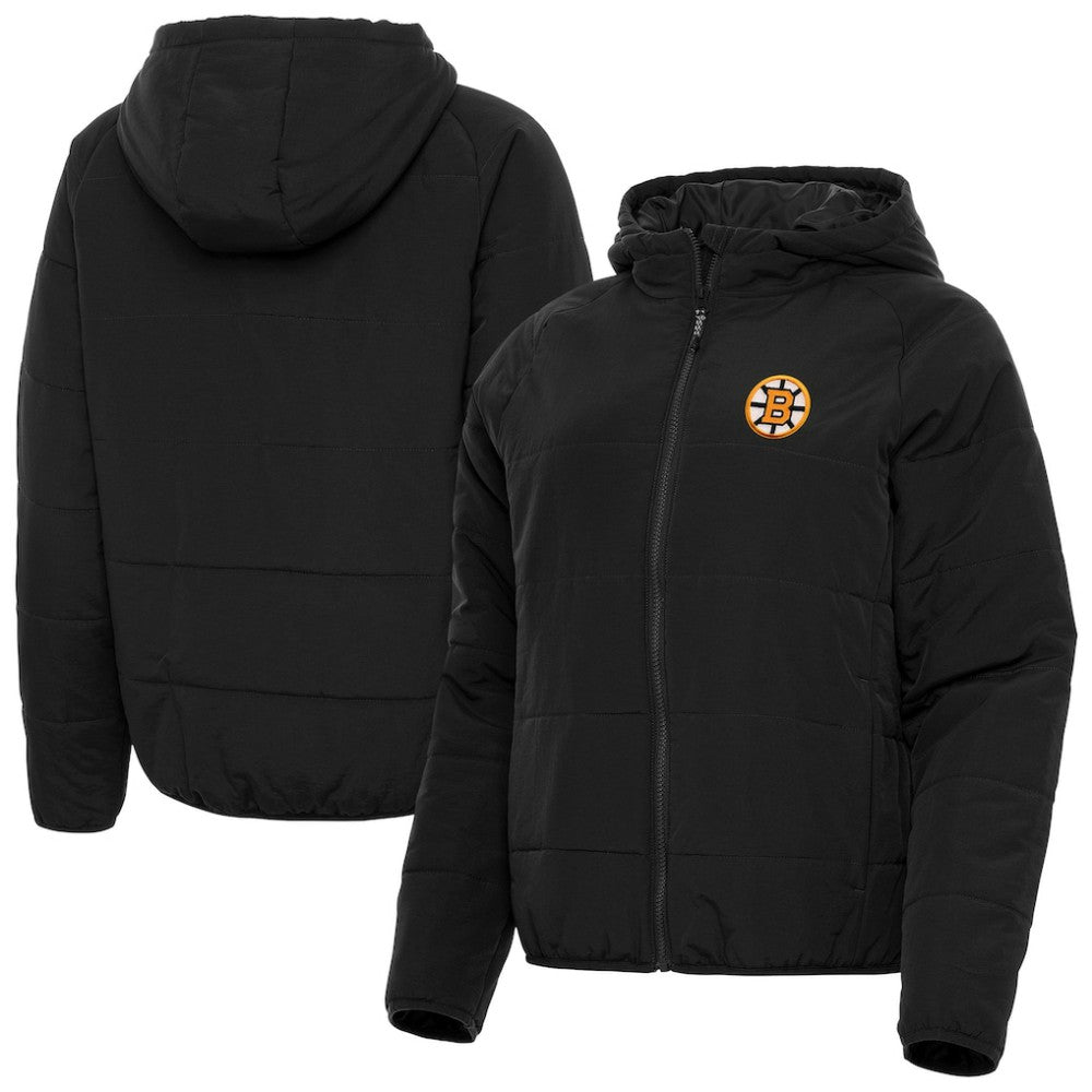 Boston Bruins Antigua Women's Raglan Universe Full-Zip Hooded Jacket - Black Jackets
