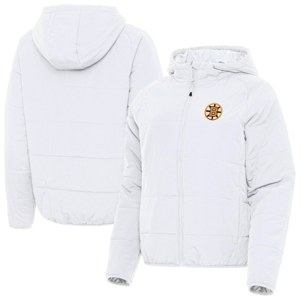 Boston Bruins Antigua Women's Raglan Universe Full-Zip Hooded Jacket - White Jackets