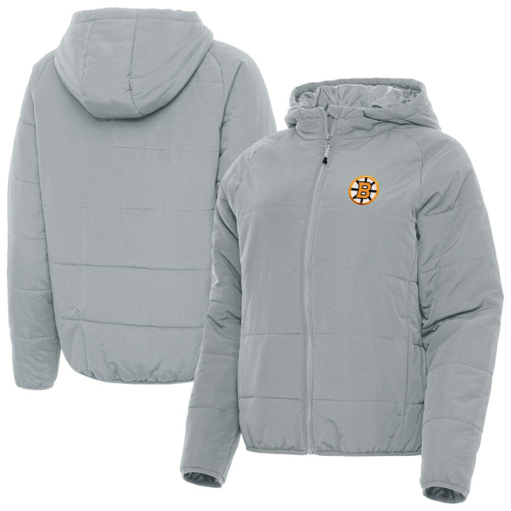 Boston Bruins Antigua Women's Raglan Universe Full-Zip Hooded Jacket - Gray Jackets