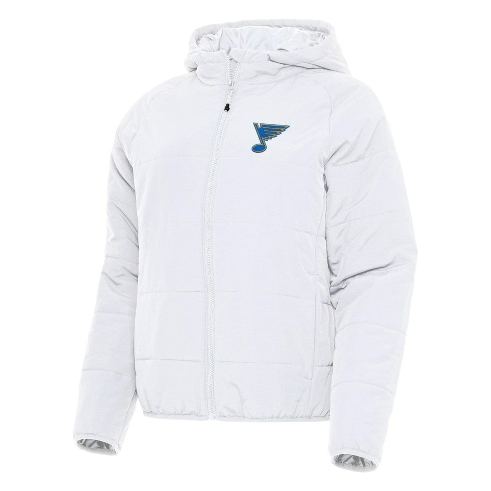 St. Louis Blues Antigua Women's Raglan Universe Full-Zip Hooded Jacket - White Jackets