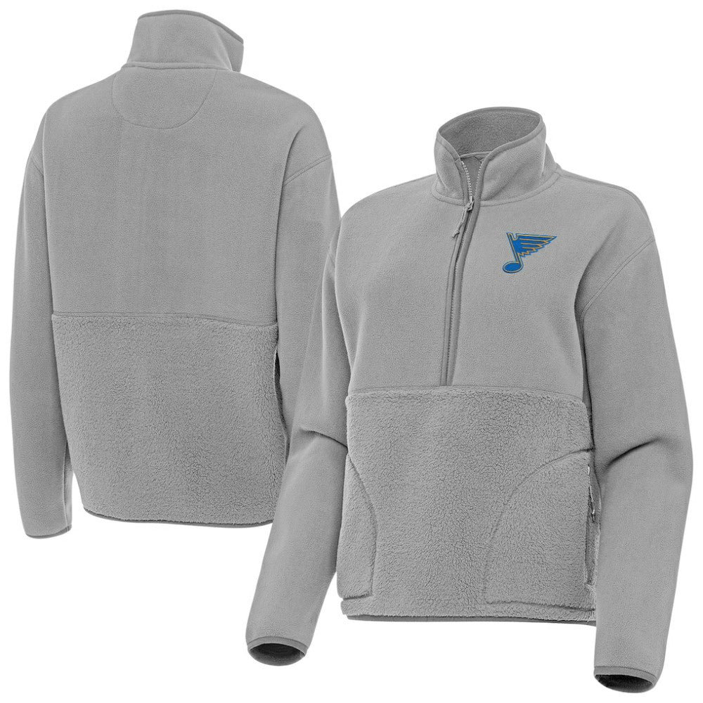 St. Louis Blues Antigua Women's Figure Half-Zip Pullover - Gray Pullover