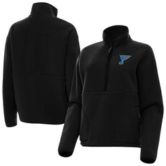 St. Louis Blues Antigua Women's Figure Half-Zip Pullover - Black Pullover