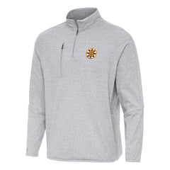 Boston Bruins Antigua Certain Tri-Blend Quarter-Zip Top - Heather Gray Tops