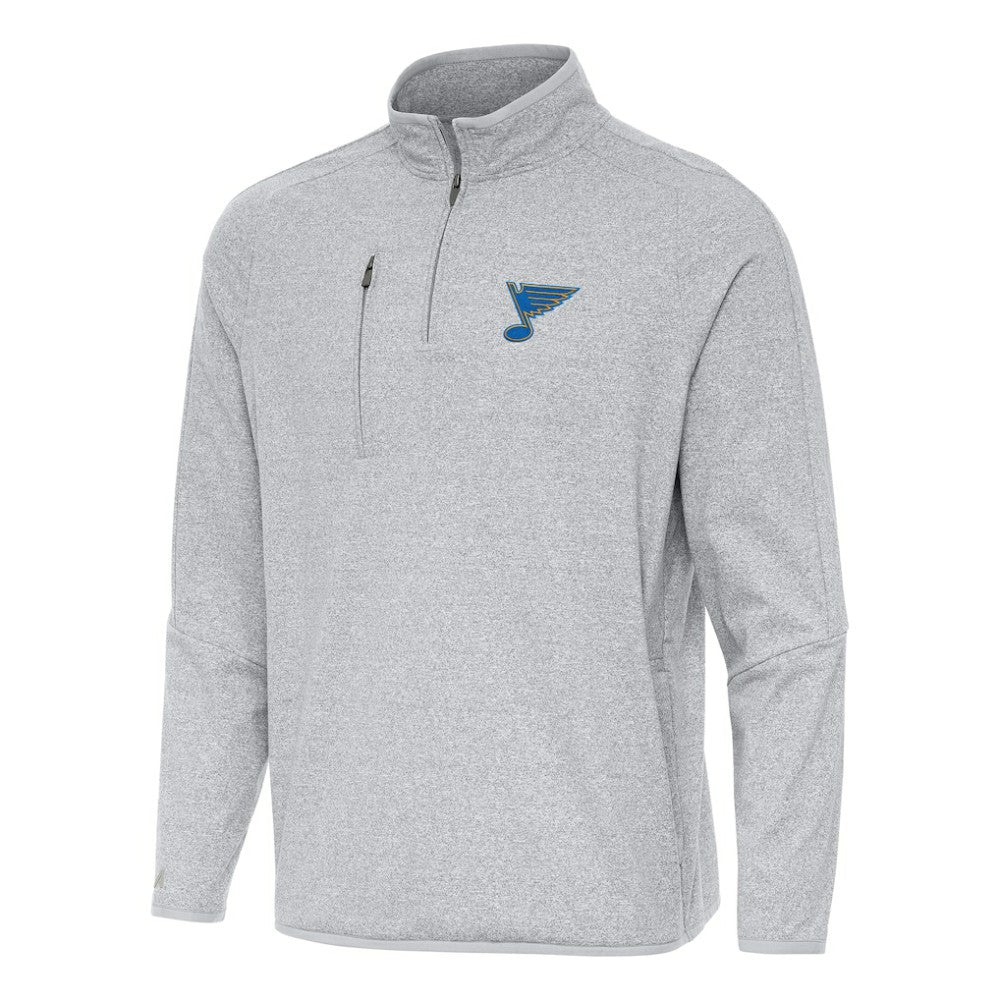 St. Louis Blues Antigua Certain Tri-Blend Quarter-Zip Top - Heather Gray Tops