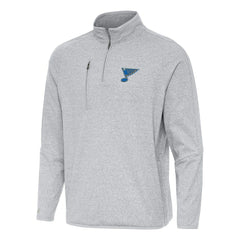 St. Louis Blues Antigua Certain Tri-Blend Quarter-Zip Top - Heather Gray Tops