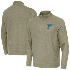 St. Louis Blues Antigua Subtle Quarter-Zip Sweatshirt - Olive Sweatshirts