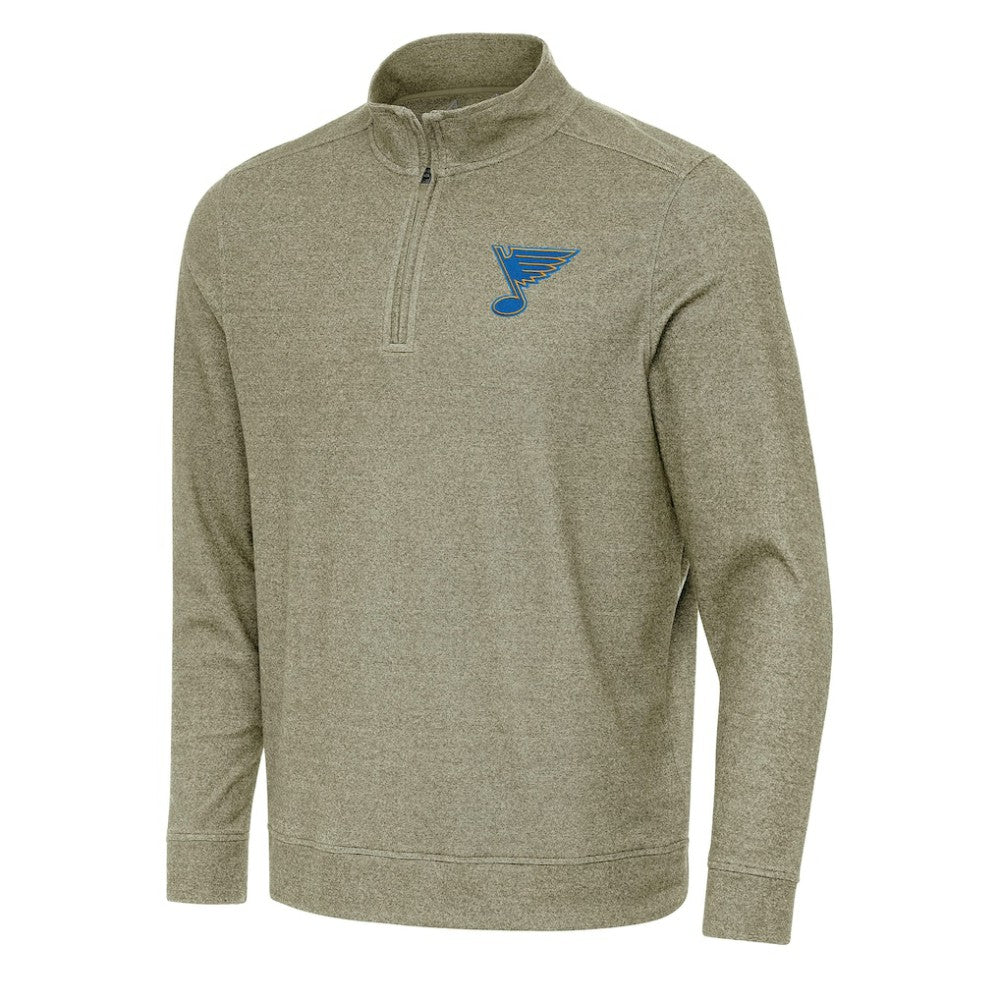 St. Louis Blues Antigua Subtle Quarter-Zip Sweatshirt - Olive Sweatshirts