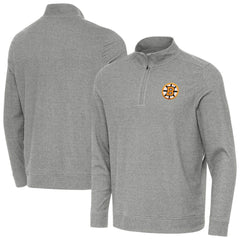 Boston Bruins Antigua Subtle Quarter-Zip Sweatshirt - Heather Black Sweatshirts