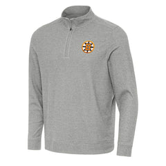 Boston Bruins Antigua Subtle Quarter-Zip Sweatshirt - Heather Gray Sweatshirts