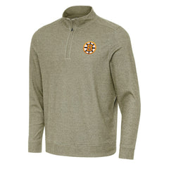 Boston Bruins Antigua Subtle Quarter-Zip Sweatshirt - Olive Sweatshirts