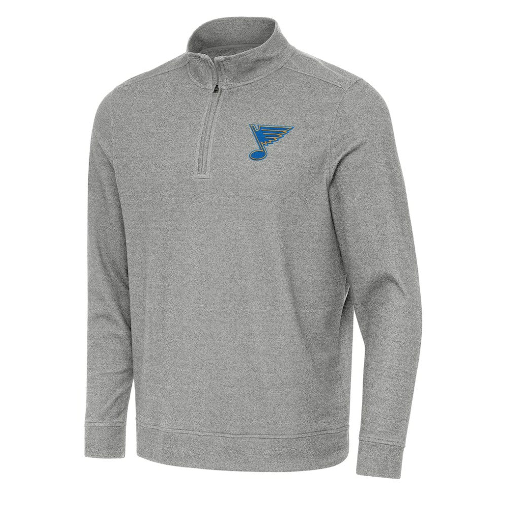 St. Louis Blues Antigua Subtle Quarter-Zip Sweatshirt - Heather Black Sweatshirts