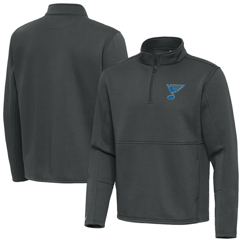 St. Louis Blues Antigua Twist Quarter-Zip Pullover Jacket - Pewter Pullover