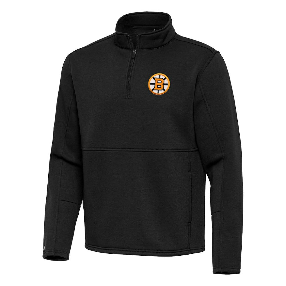 Boston Bruins Antigua Twist Quarter-Zip Pullover Jacket - Black Pullover