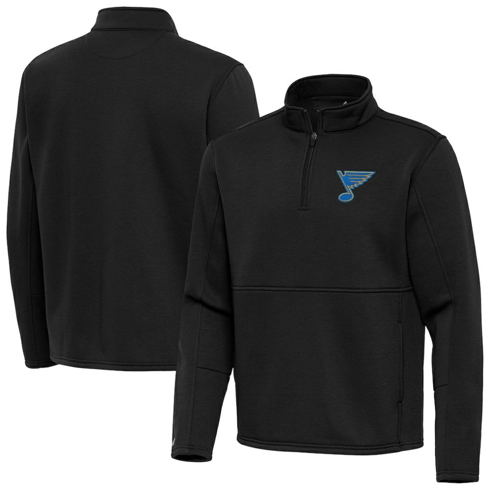 St. Louis Blues Antigua Twist Quarter-Zip Pullover Jacket - Black Pullover