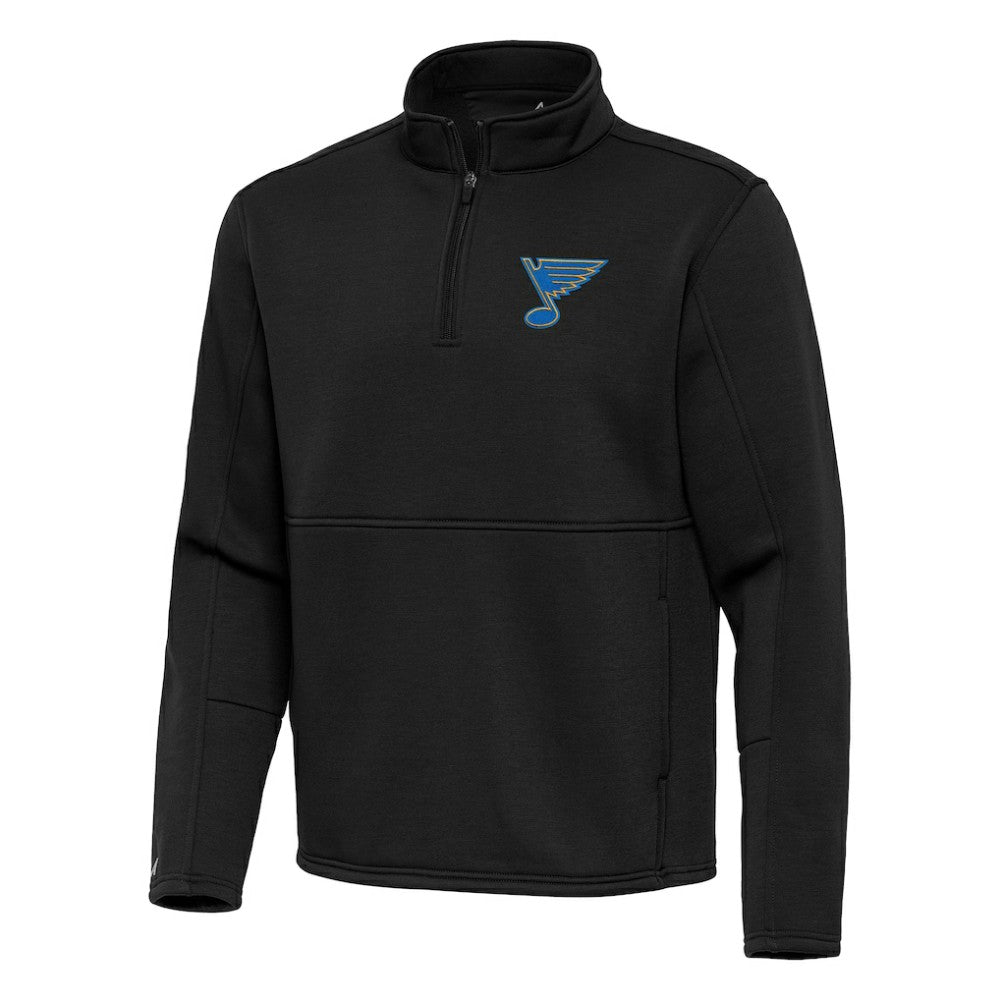 St. Louis Blues Antigua Twist Quarter-Zip Pullover Jacket - Black Pullover