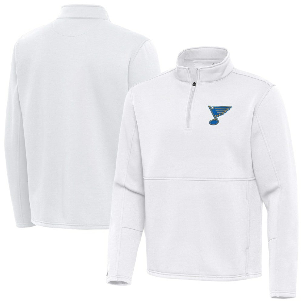 St. Louis Blues Antigua Twist Quarter-Zip Pullover Jacket - White Pullover