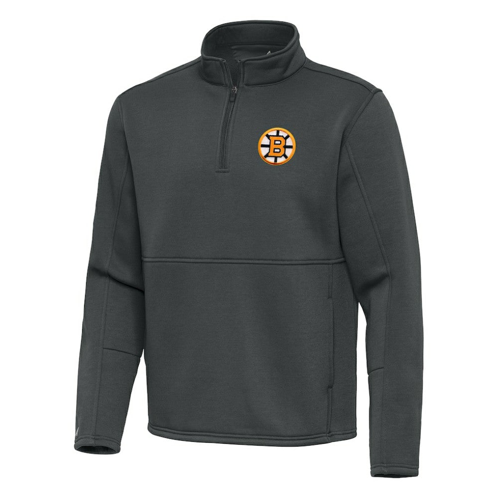 Boston Bruins Antigua Twist Quarter-Zip Pullover Jacket - Pewter Pullover