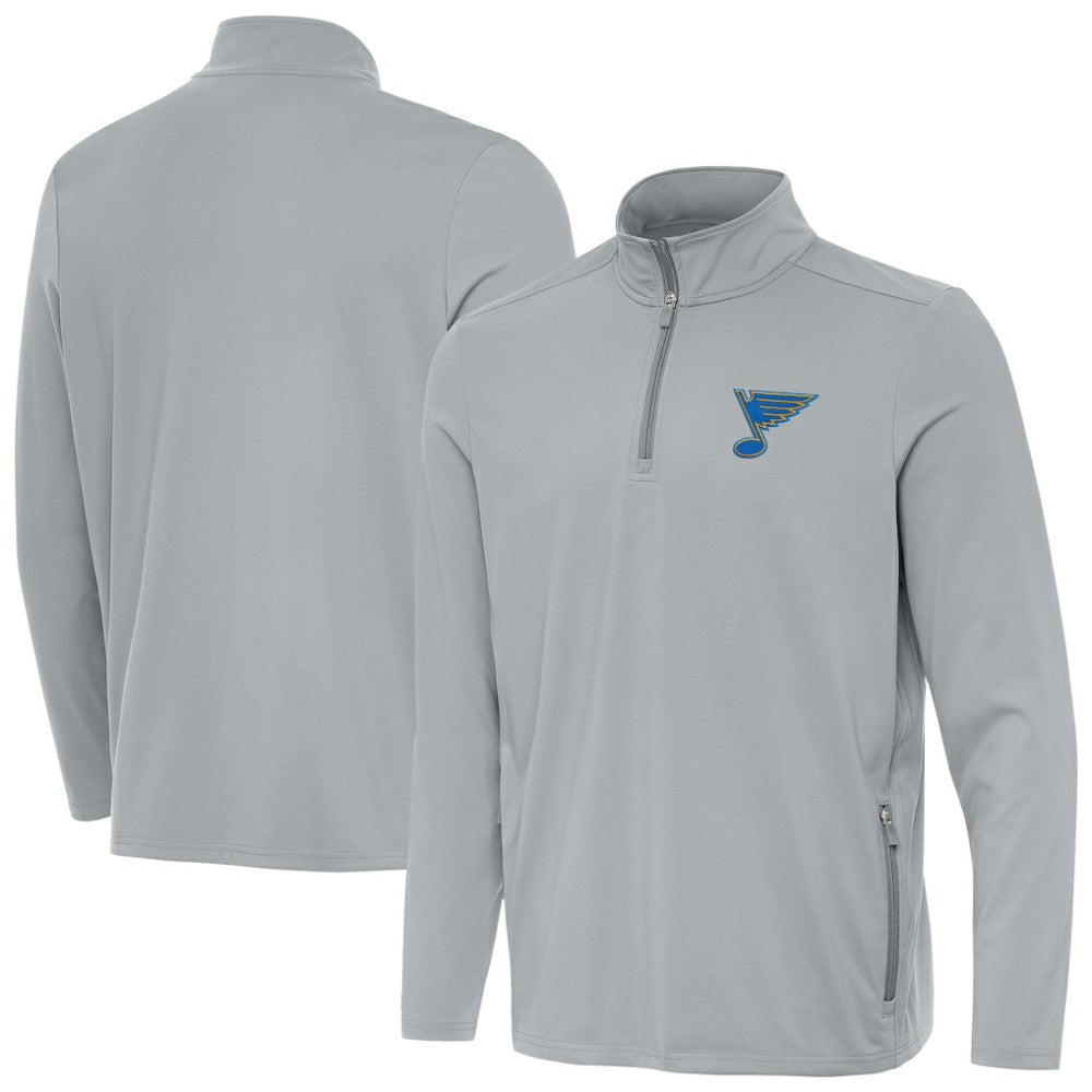 St. Louis Blues Antigua Perilous Quarter-Zip Sweatshirt - Gray Sweatshirts