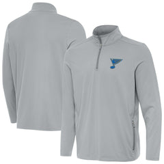 St. Louis Blues Antigua Perilous Quarter-Zip Sweatshirt - Gray Sweatshirts