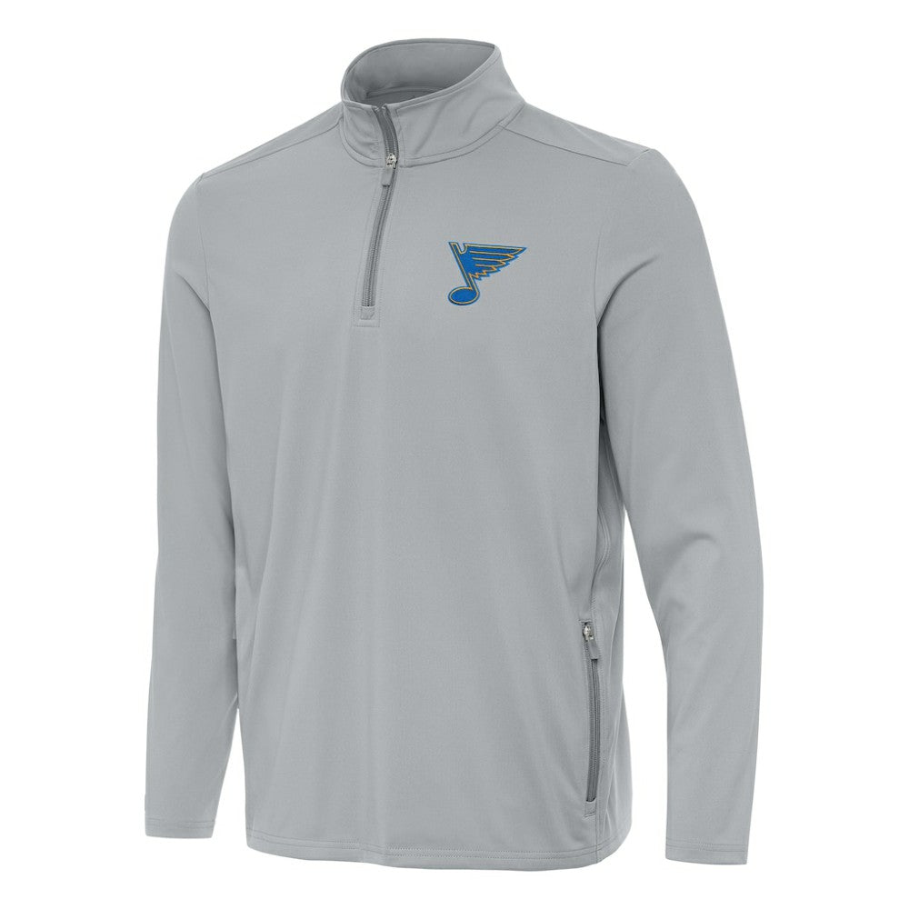 St. Louis Blues Antigua Perilous Quarter-Zip Sweatshirt - Gray Sweatshirts