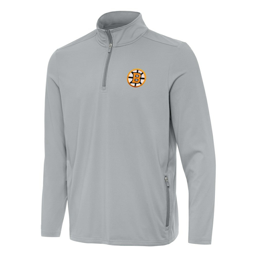 Boston Bruins Antigua Perilous Quarter-Zip Sweatshirt - Gray Sweatshirts