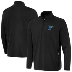 St. Louis Blues Antigua Perilous Quarter-Zip Sweatshirt - Black Sweatshirts