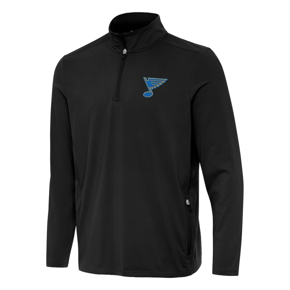 St. Louis Blues Antigua Perilous Quarter-Zip Sweatshirt - Black Sweatshirts