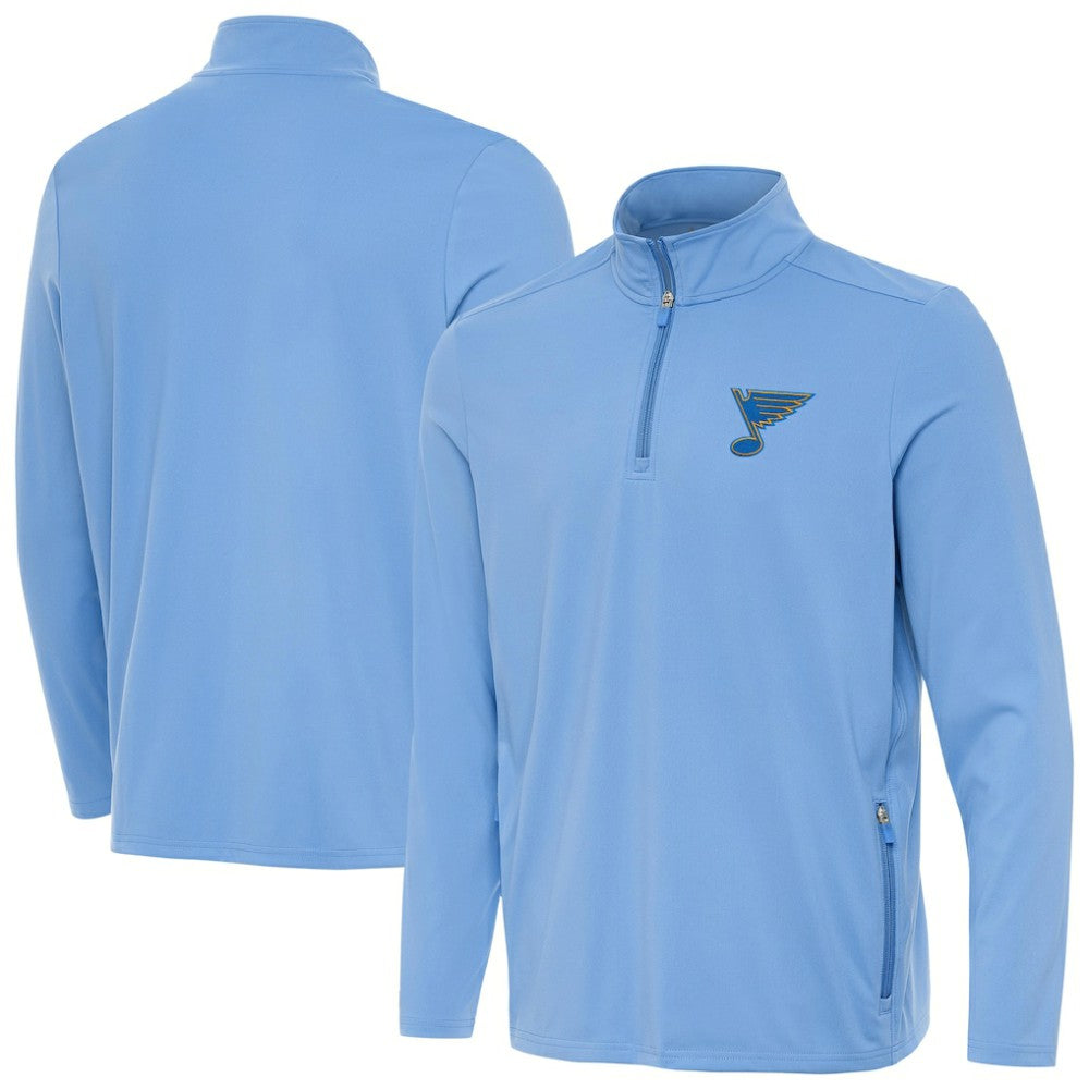 St. Louis Blues Antigua Perilous Quarter-Zip Sweatshirt - Blue Sweatshirts